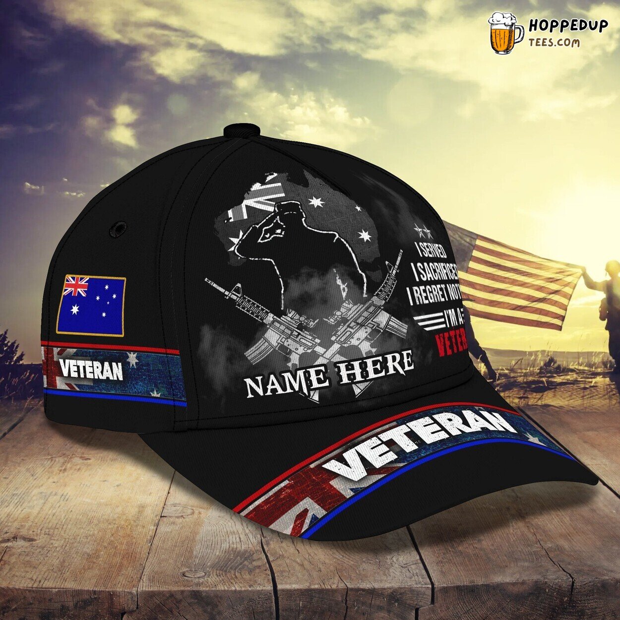 3D Classic Cap Celebrating Brave Veterans Personalized Name Hat Design 3D Classic Cap Celebrating Brave Veterans Personalized Name Hat Design