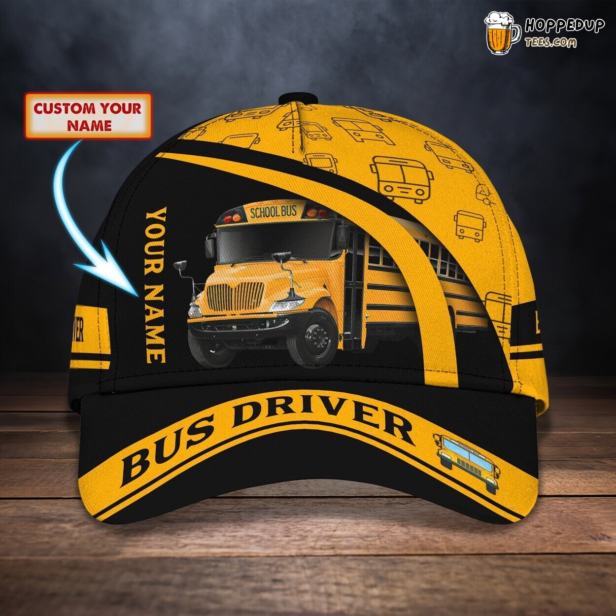 3D Classic Cap Celebrating Bus Drivers Personalized Name Hat Unique Design