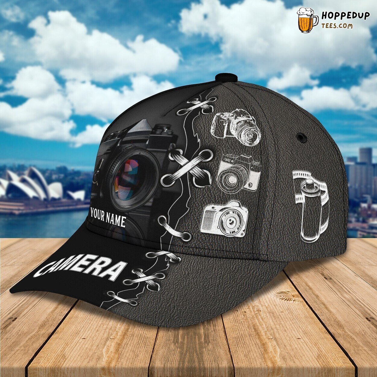 3D Classic Cap Celebrating Camera Mastery Personalized Name Hat Unique Tribute