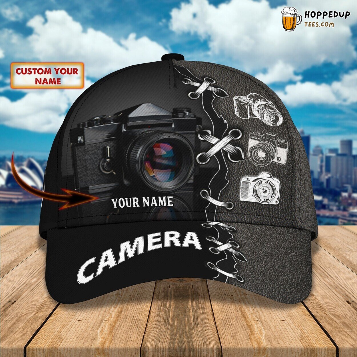 3D Classic Cap Celebrating Camera Mastery Personalized Name Hat Unique Tribute