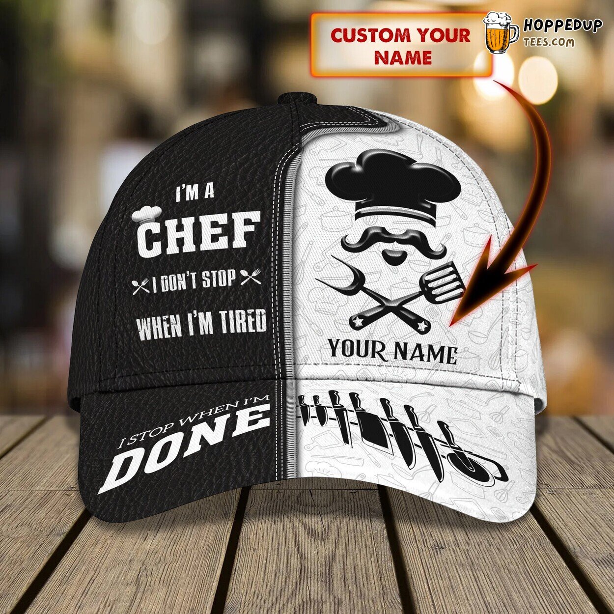 3D Classic Cap Celebrating Culinary Art Personalized Name Chef Hat