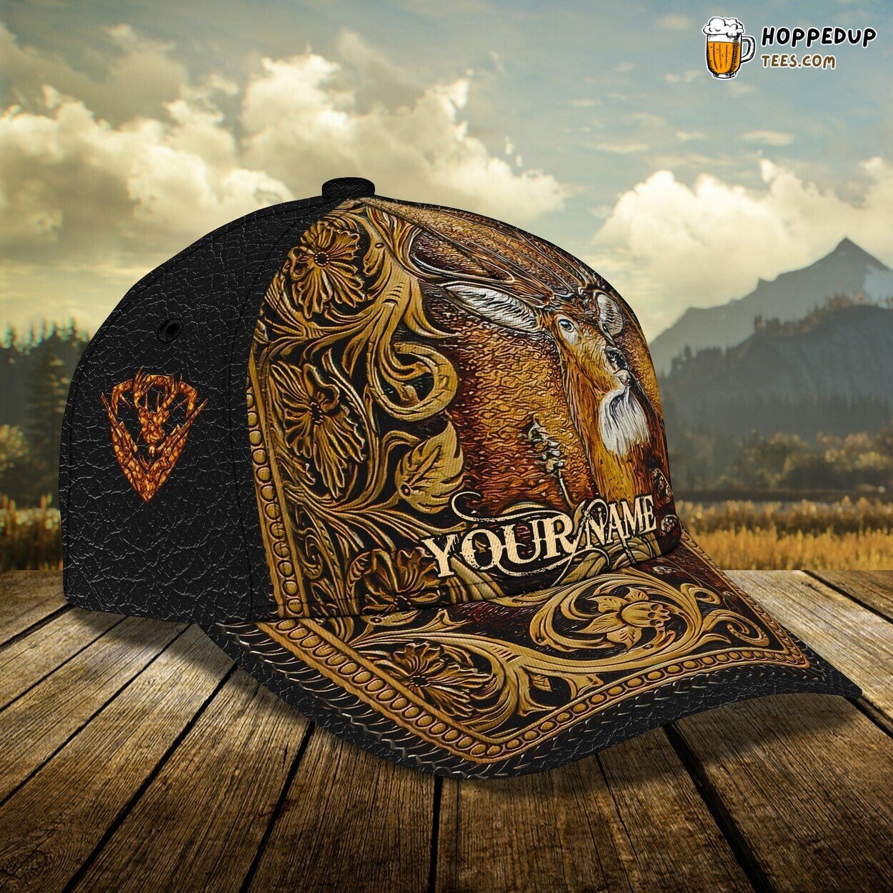 3D Classic Cap Celebrating Deer Hunt Personalized Name Unique Hat Design