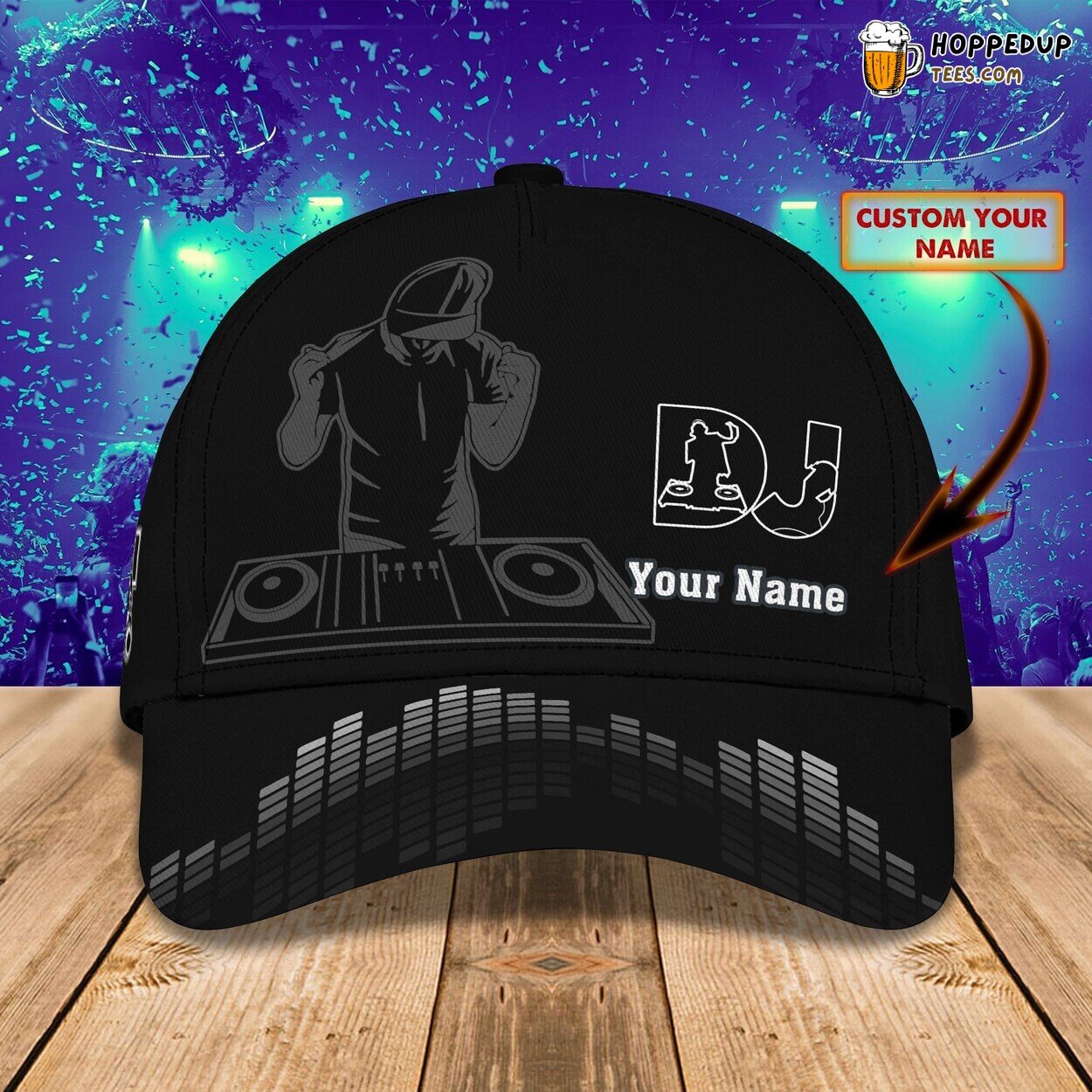 3D Classic Cap Celebrating DJ Music Personalized Name Unique Hat Design