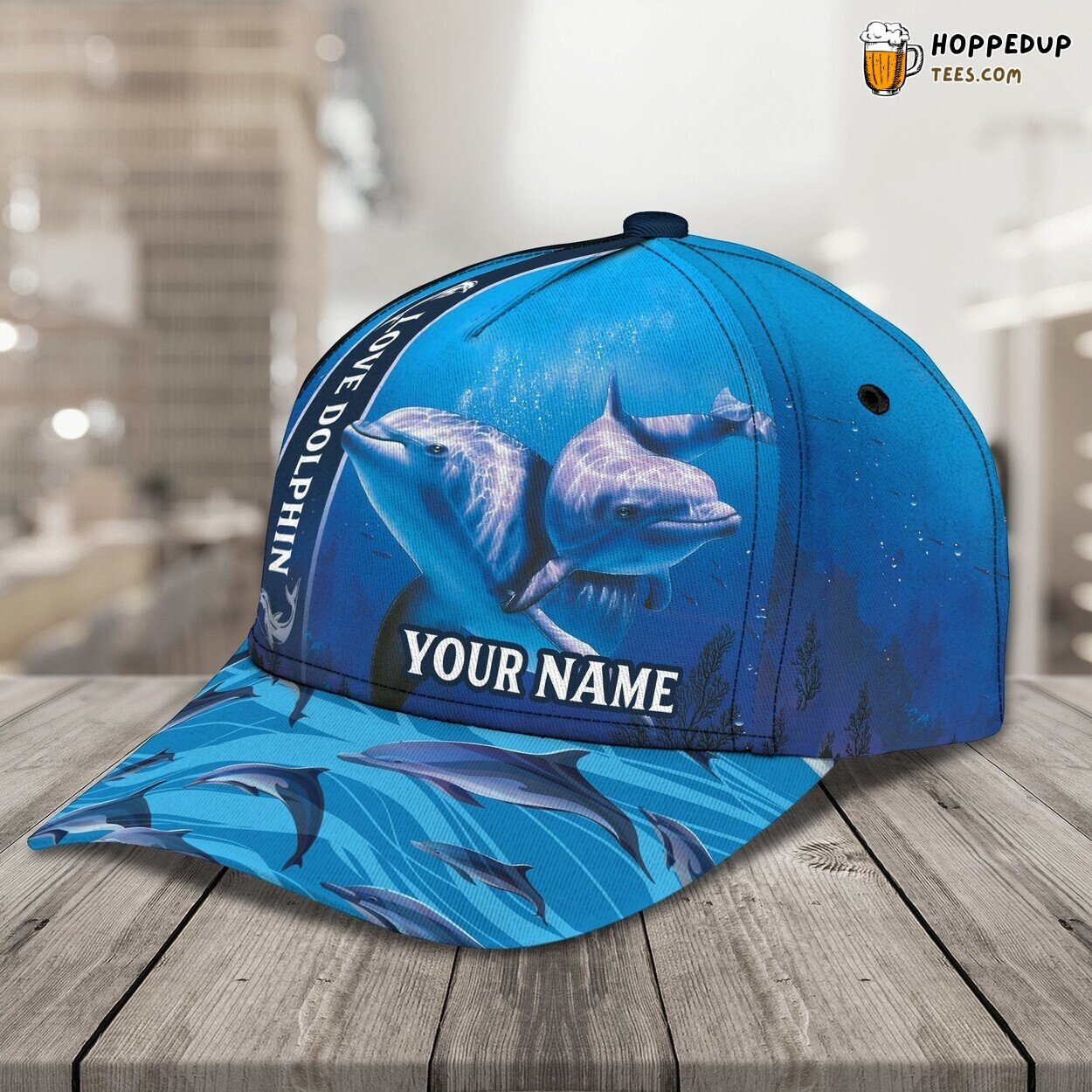 3D Classic Cap Celebrating Dolphins Ocean Personalized Name Hat Unique Series