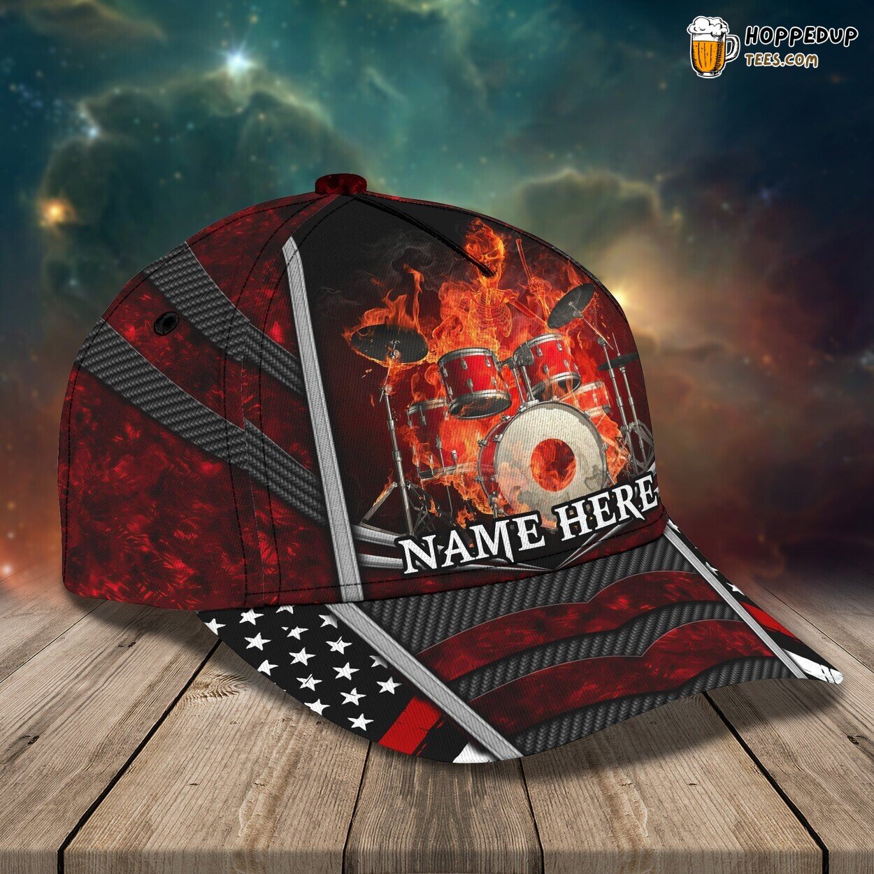 3D Classic Cap Celebrating Drummer Unique Design Distinct Hat