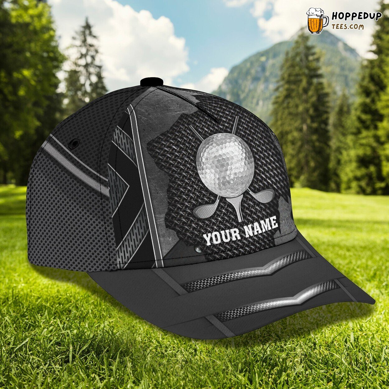 3D Classic Cap Celebrating Golf Sport Personalized Name Distinct Design