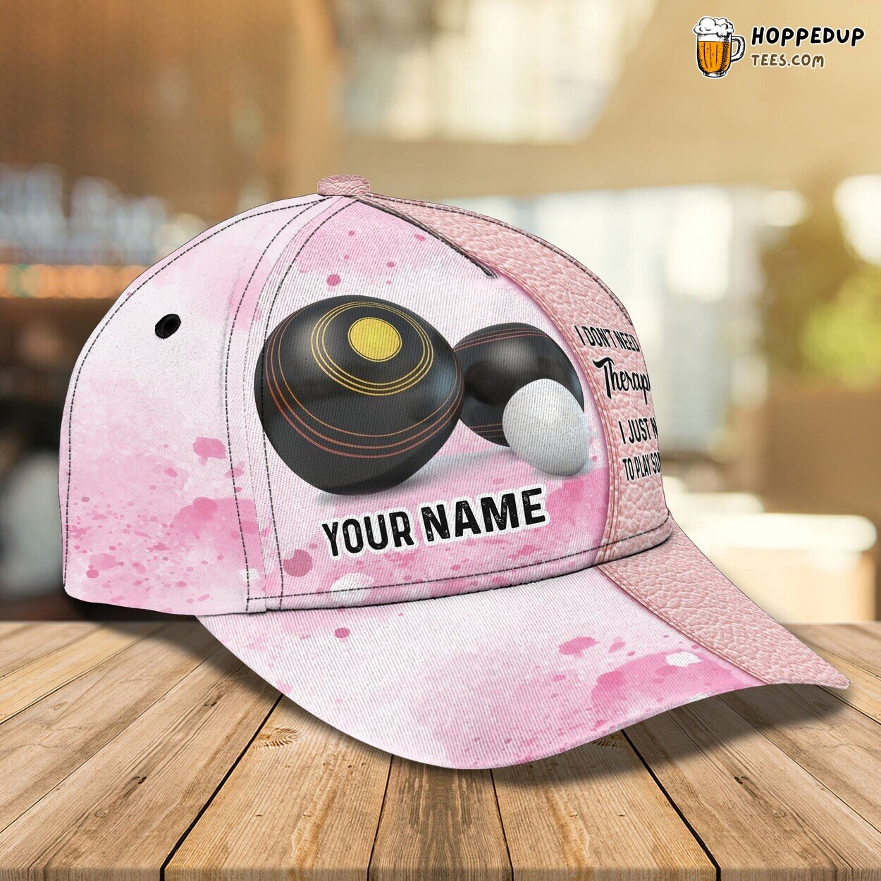 3D Classic Cap Celebrating Lawn Bowls Sport Personalized Name Hat Design