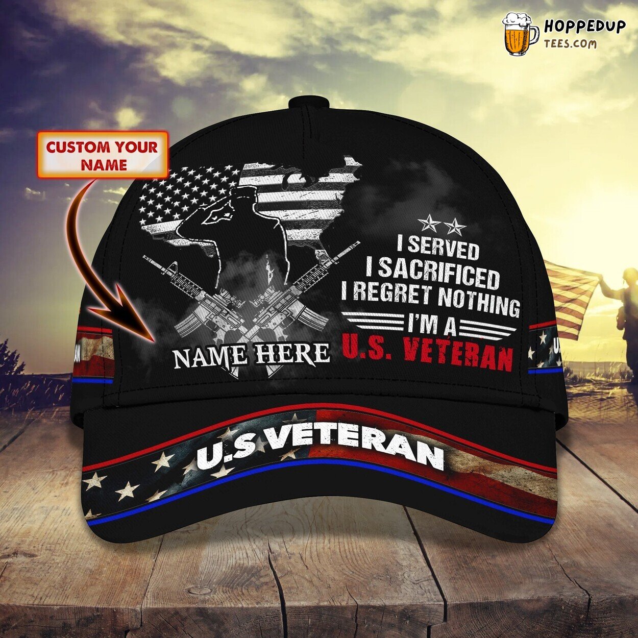 3D Classic Cap Celebrating Our Veterans Personalized Name Hat Experience