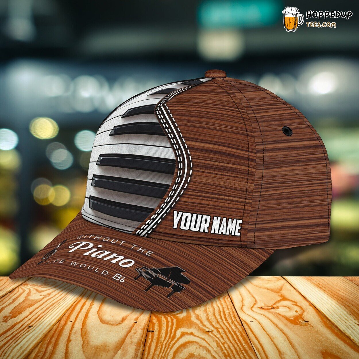 3D Classic Cap Celebrating Piano Music Personalized Name Hat Design