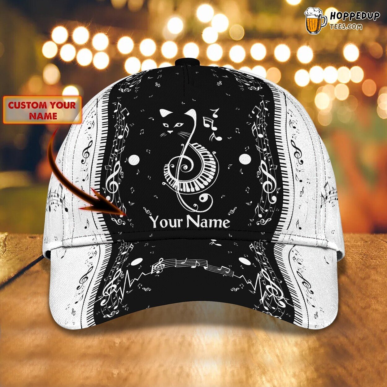3D Classic Cap Celebrating Piano Music Personalized Name Hat Experience