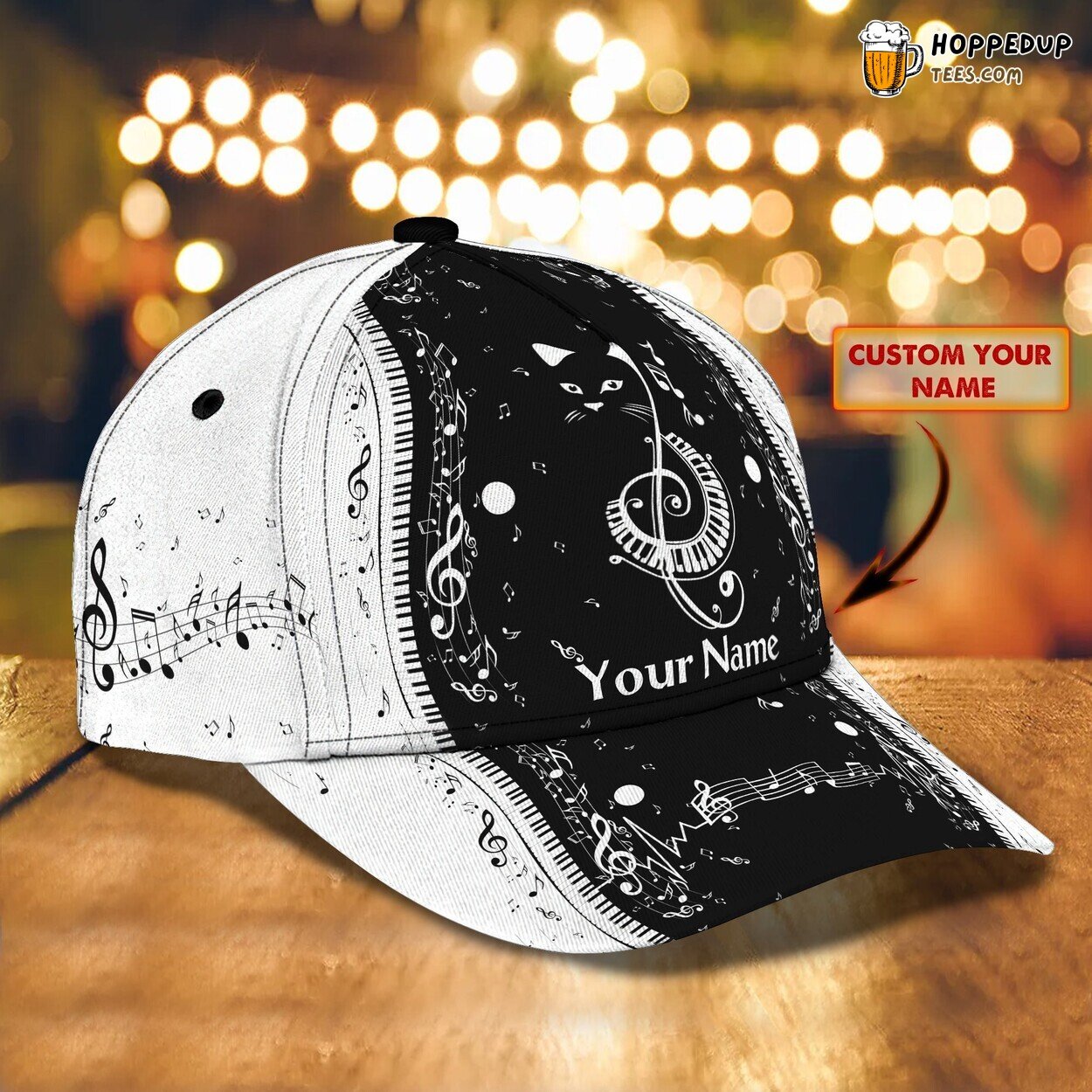 3D Classic Cap Celebrating Piano Music Personalized Name Hat Experience