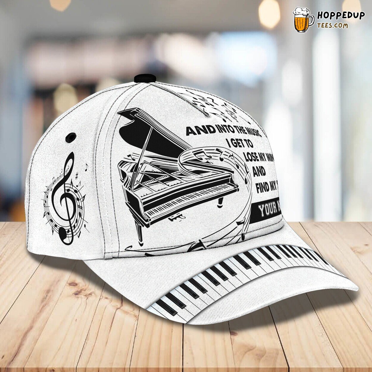 3D Classic Cap Celebrating Piano Passion Personalized Name Hat Design