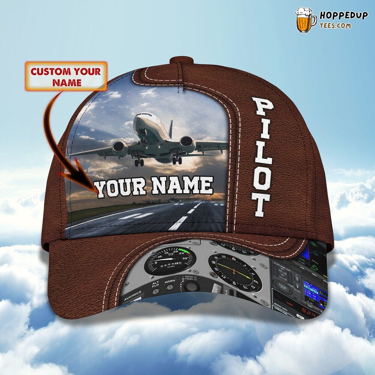 3D Classic Cap Celebrating Pilots Personalized Name Classic Hat Design Series