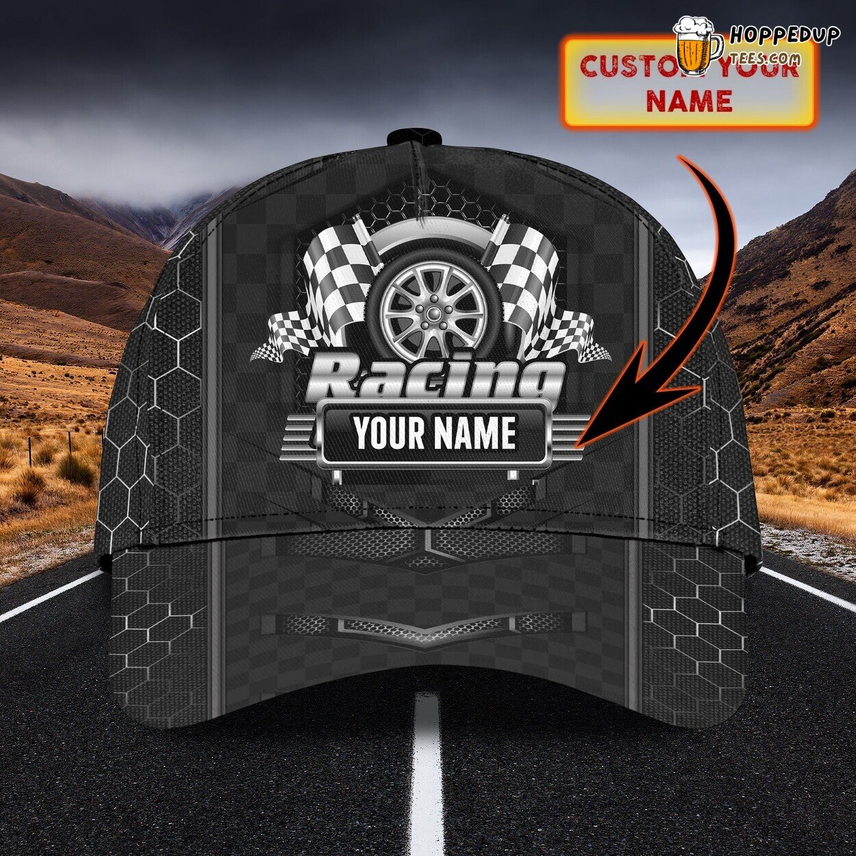 3D Classic Cap Celebrating Racing Personalized Name Unique Design Distinct
