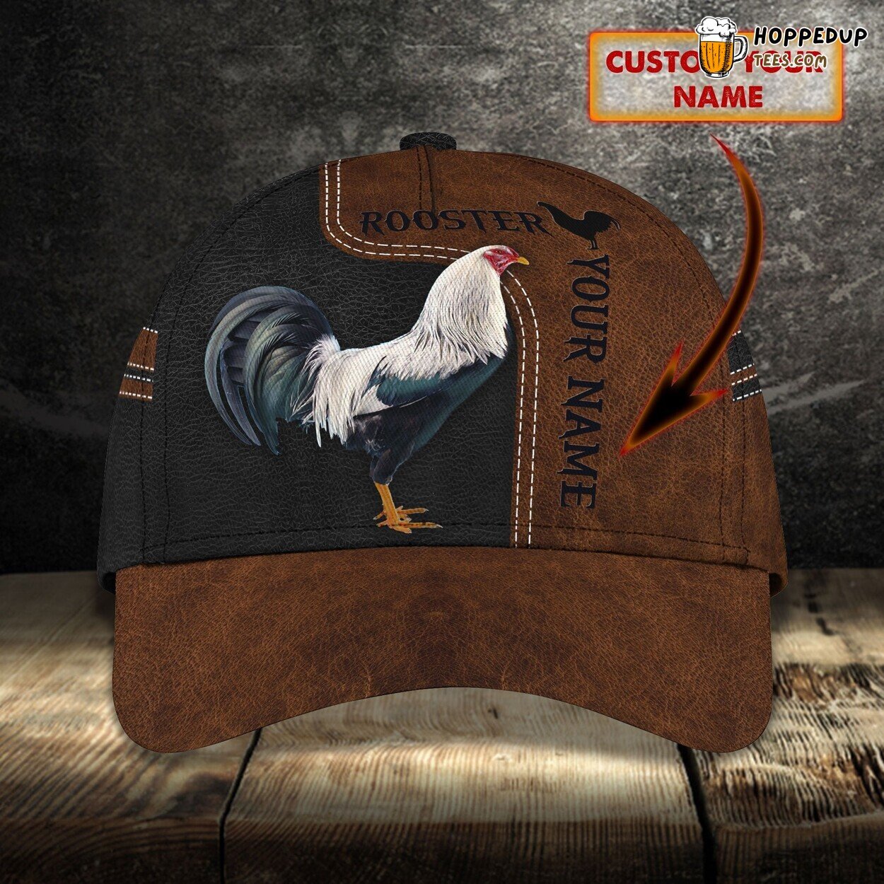 3D Classic Cap Celebrating Roosters Personalized Name Classic Hat Unique Design