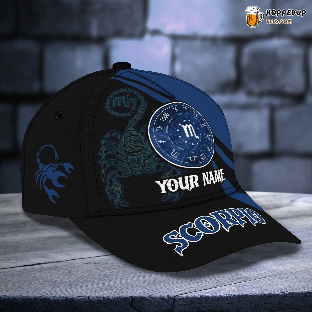3D Classic Cap Celebrating Scorpio Zodiac Personalized Name Hat Design 3D Classic Cap Celebrating Scorpio Zodiac Personalized Name Hat Design