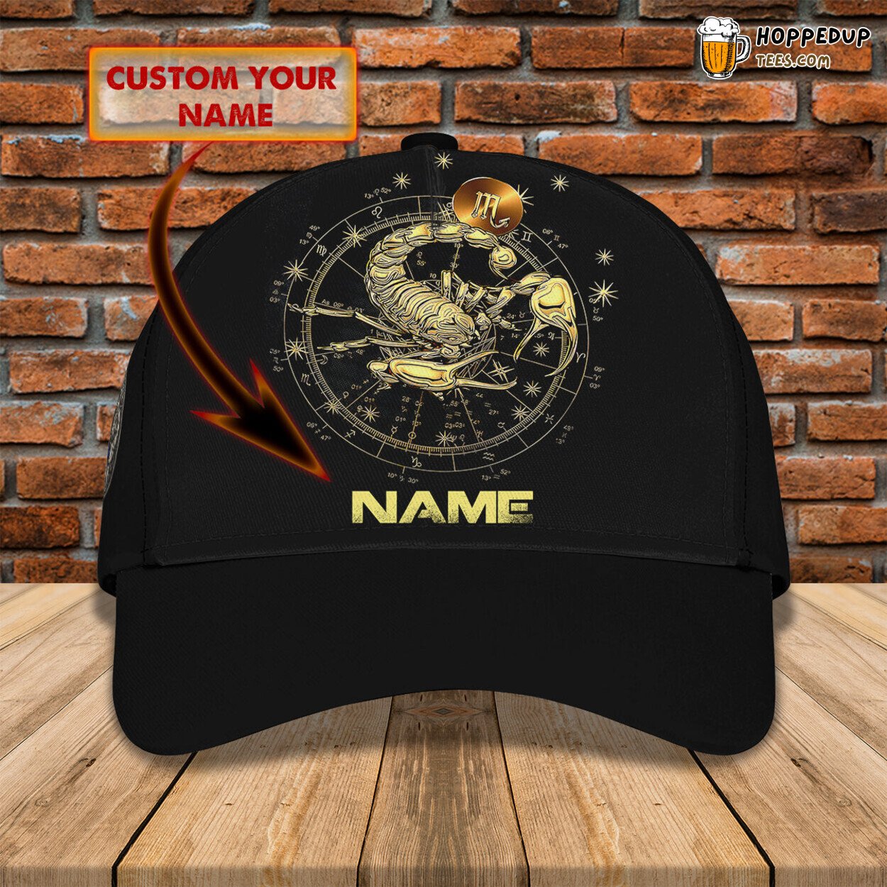3D Classic Cap Celebrating Scorpion Zodiac Personalized Name Unique Hat Design