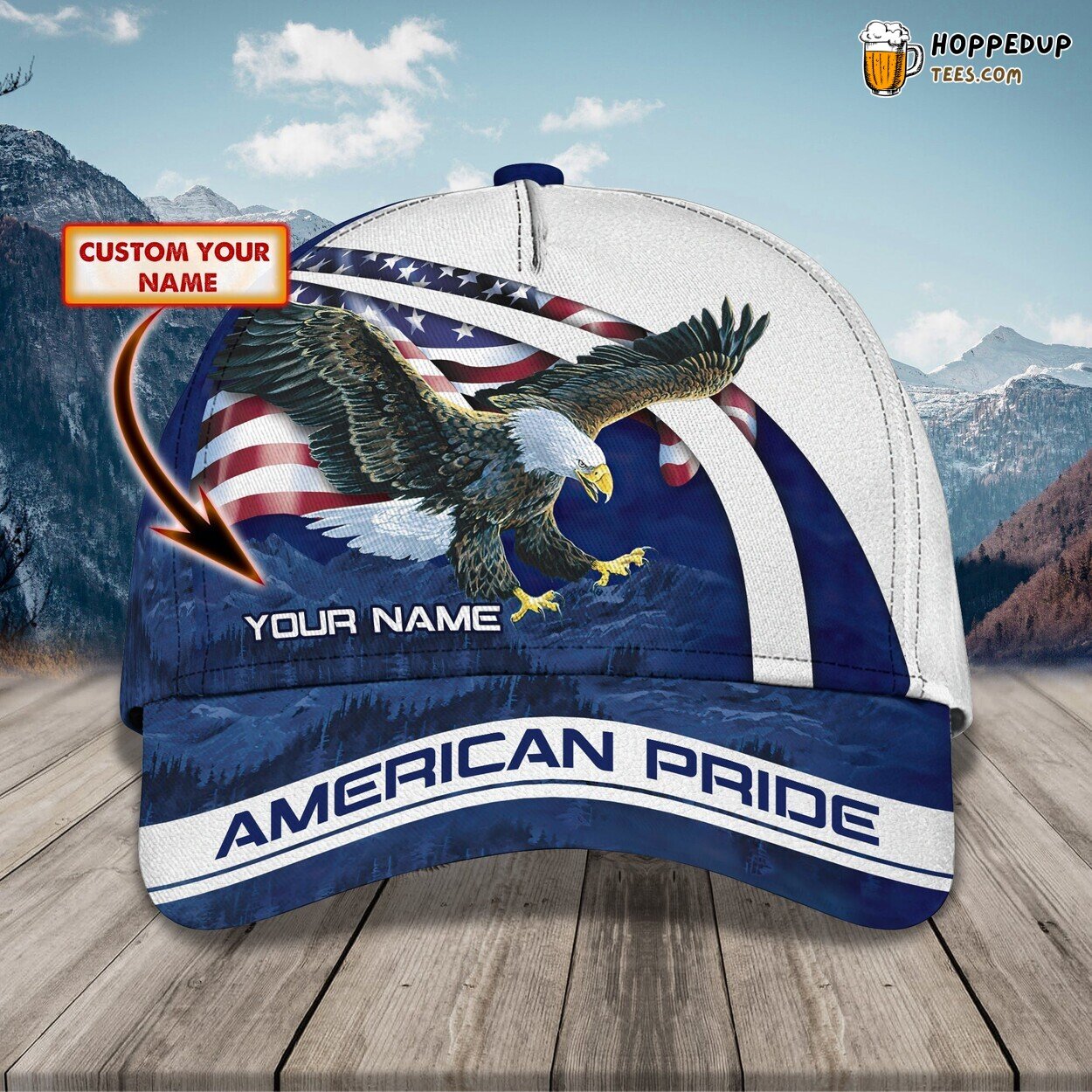 3D Classic Cap Celebrating the Majestic Eagle Personalized Name Hat Tribute