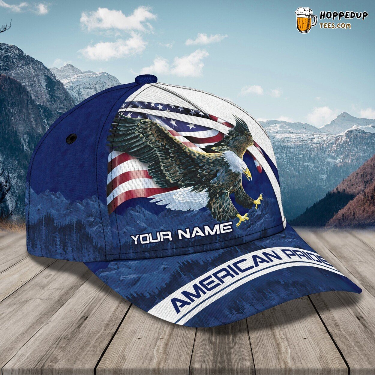 3D Classic Cap Celebrating the Majestic Eagle Personalized Name Hat Tribute