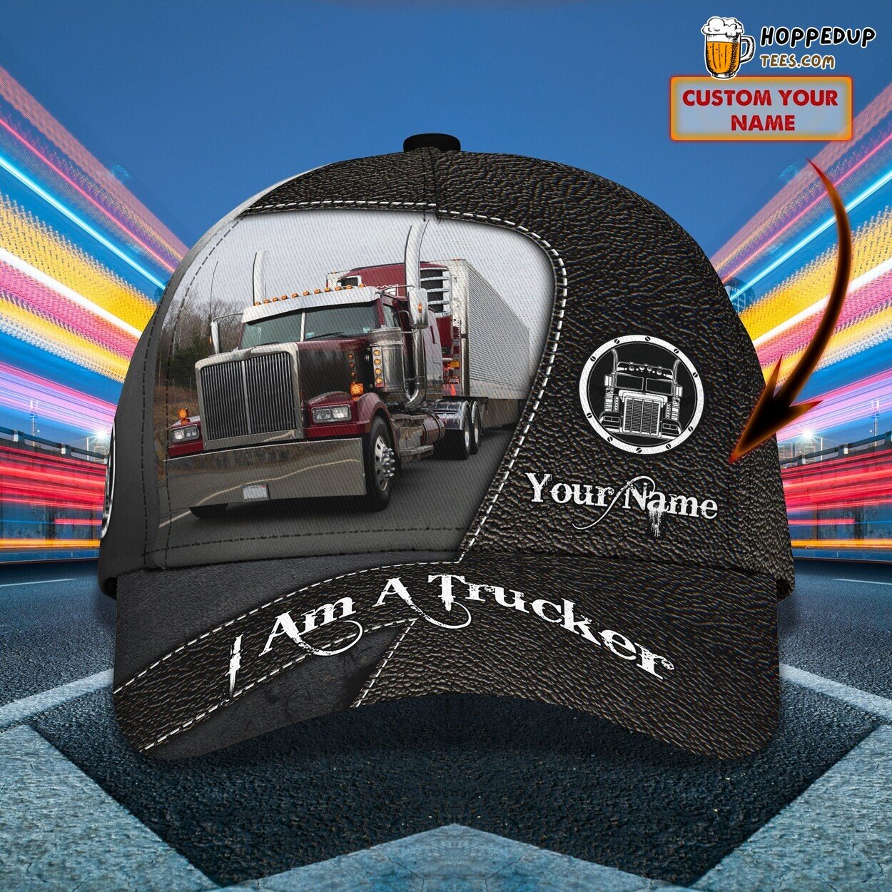 3D Classic Cap Celebrating Trucker Lifestyle Personalized Name Hat Design