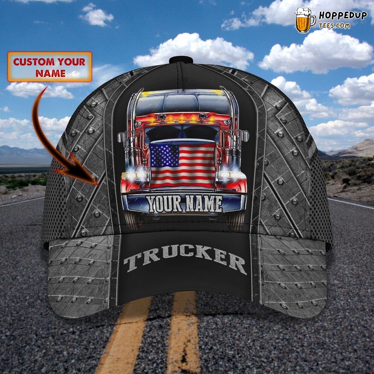 3D Classic Cap Celebrating Trucker Pride Personalized Name Hat Experience