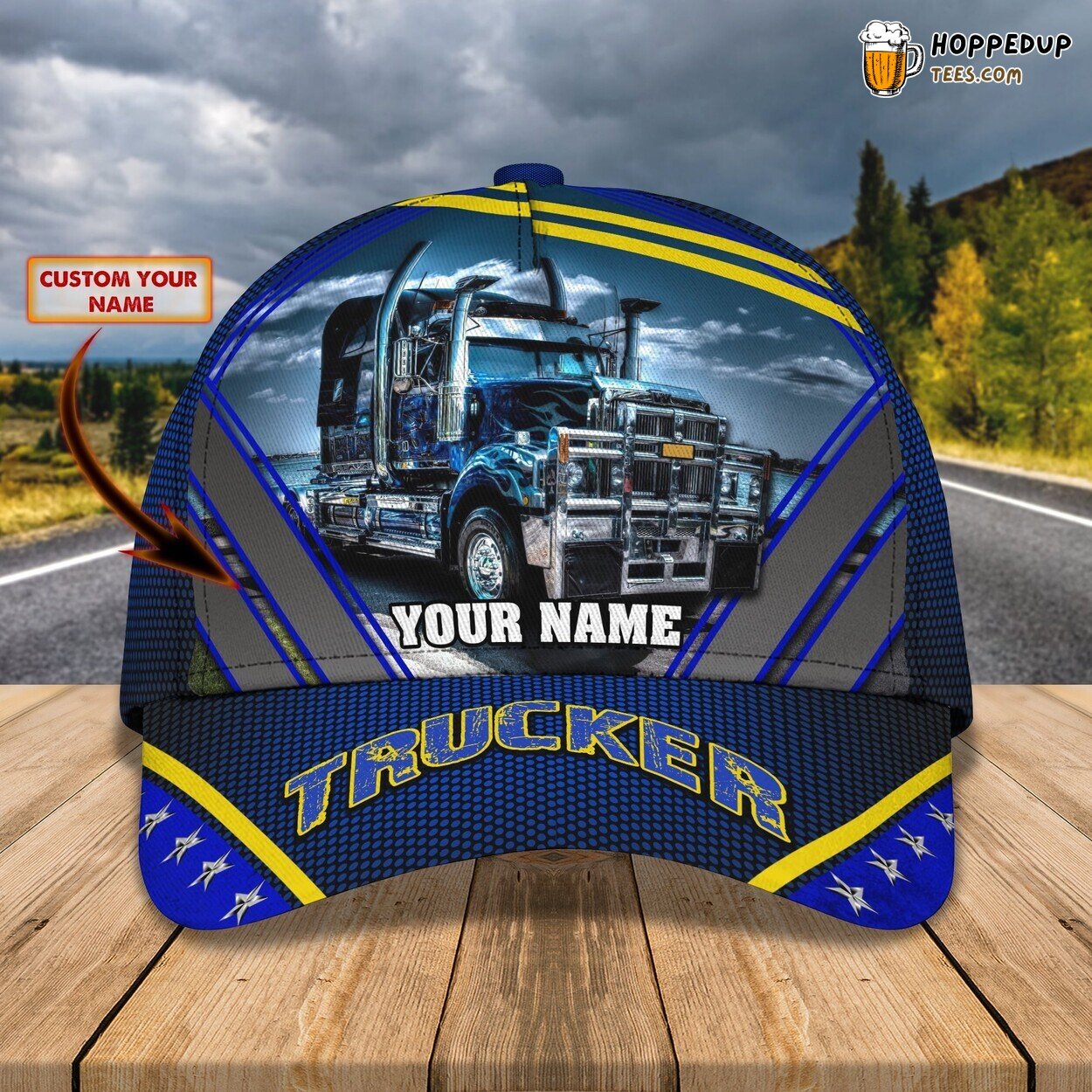 3D Classic Cap Celebrating Trucker Spirit Personalized Name Hat Tribute