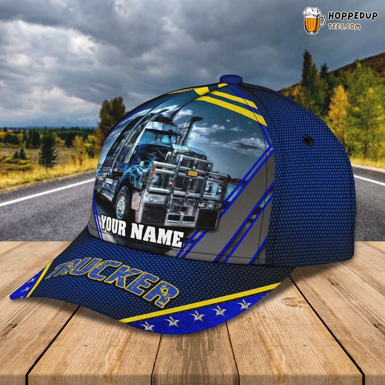 3D Classic Cap Celebrating Trucker Spirit Personalized Name Hat Tribute