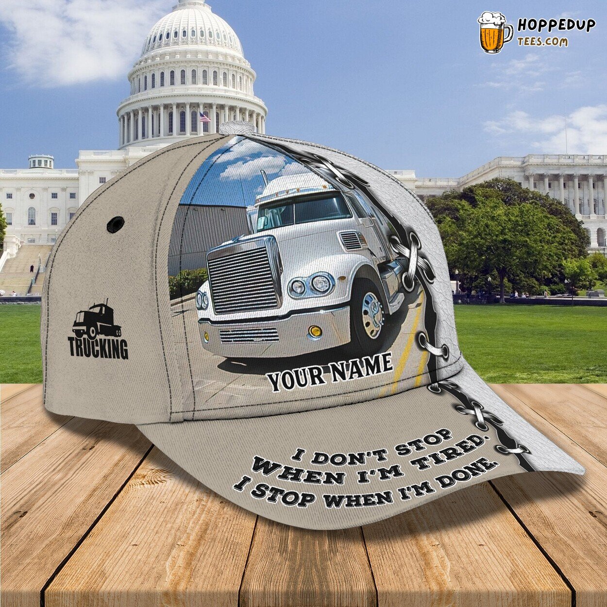 3D Classic Cap Celebrating Truckers Personalized Name Classic Hat Design Series