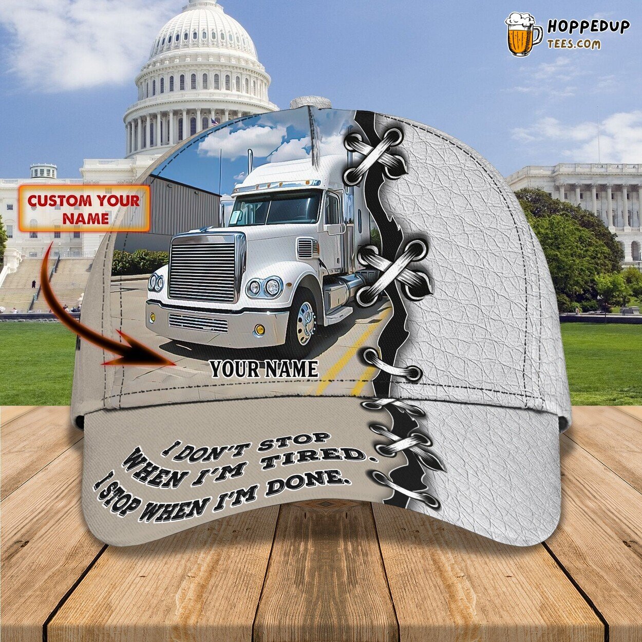 3D Classic Cap Celebrating Truckers Personalized Name Classic Hat Design Series