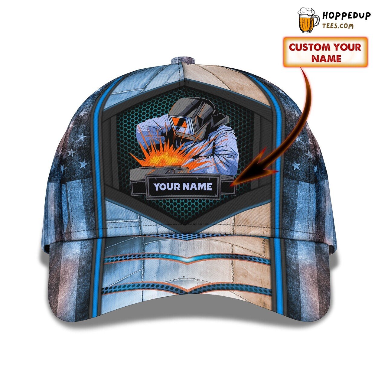 3D Classic Cap Celebrating Welder Mastery Personalized Name Hat Unique Tribute