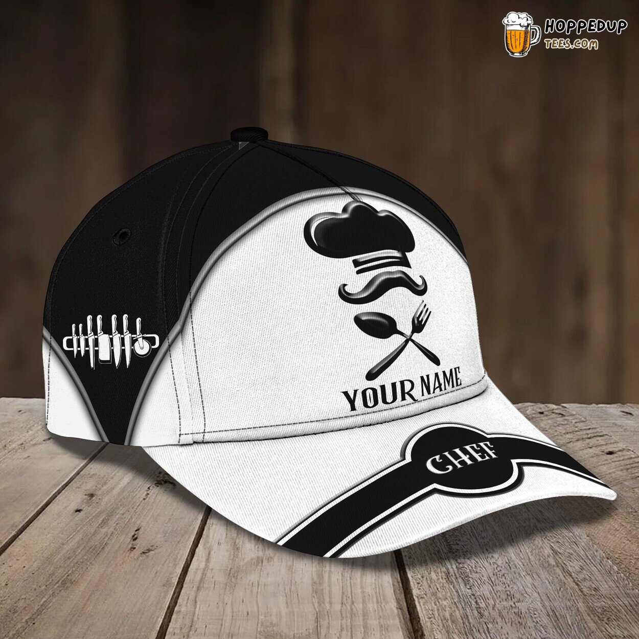 3D Classic Cap Chef Personalized Name Stylish Unique Premium Fit Look