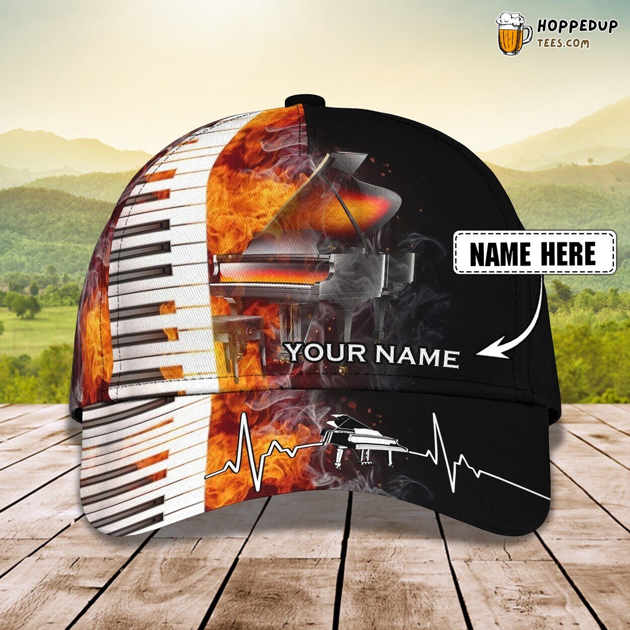 3D Classic Cap Cherishing Piano Music Personalized Name Stylish Unique Trend