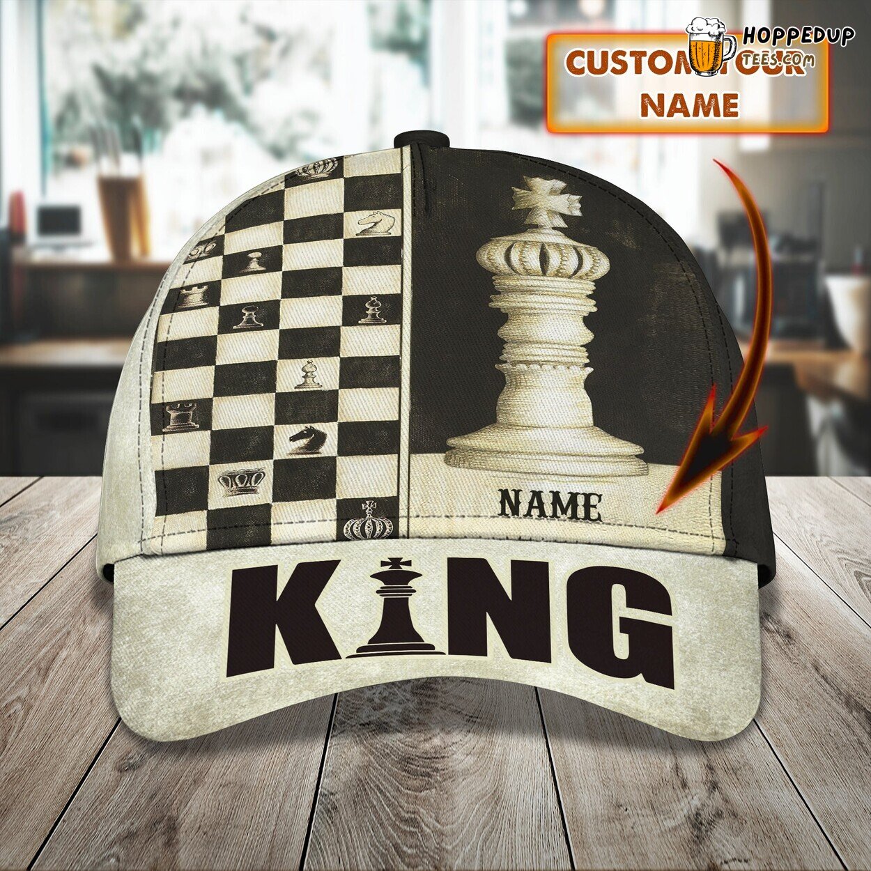 3D Classic Cap Chess Mastery Personalized Name Hat Enthusiast Design
