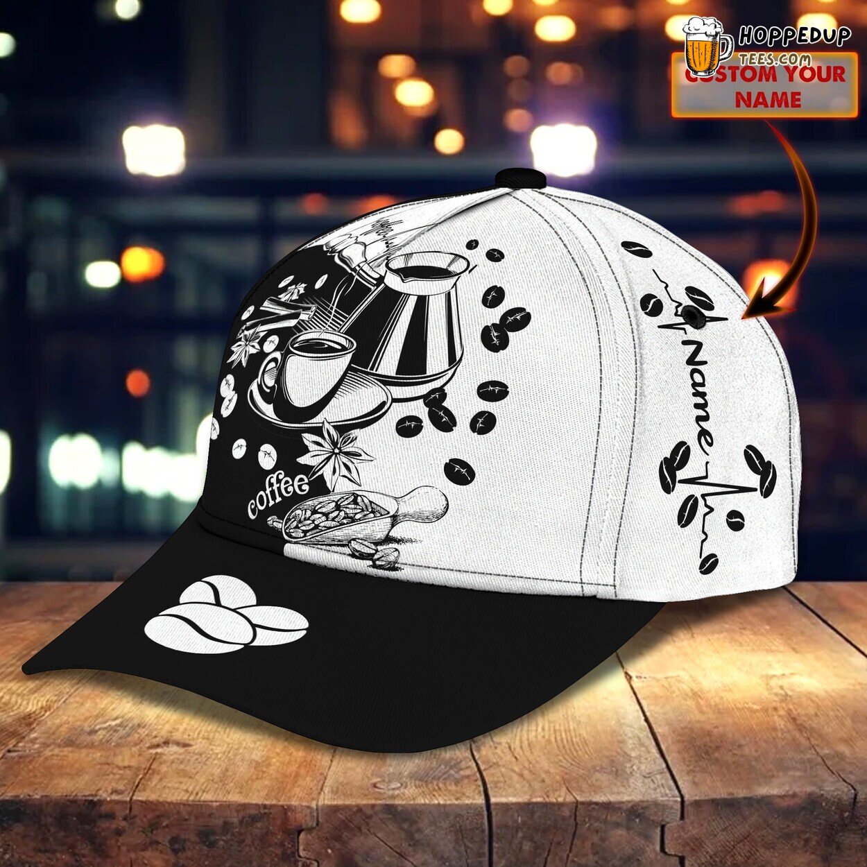 3D Classic Cap Coffee Lovers Personalized Name Unique Hat Celebration