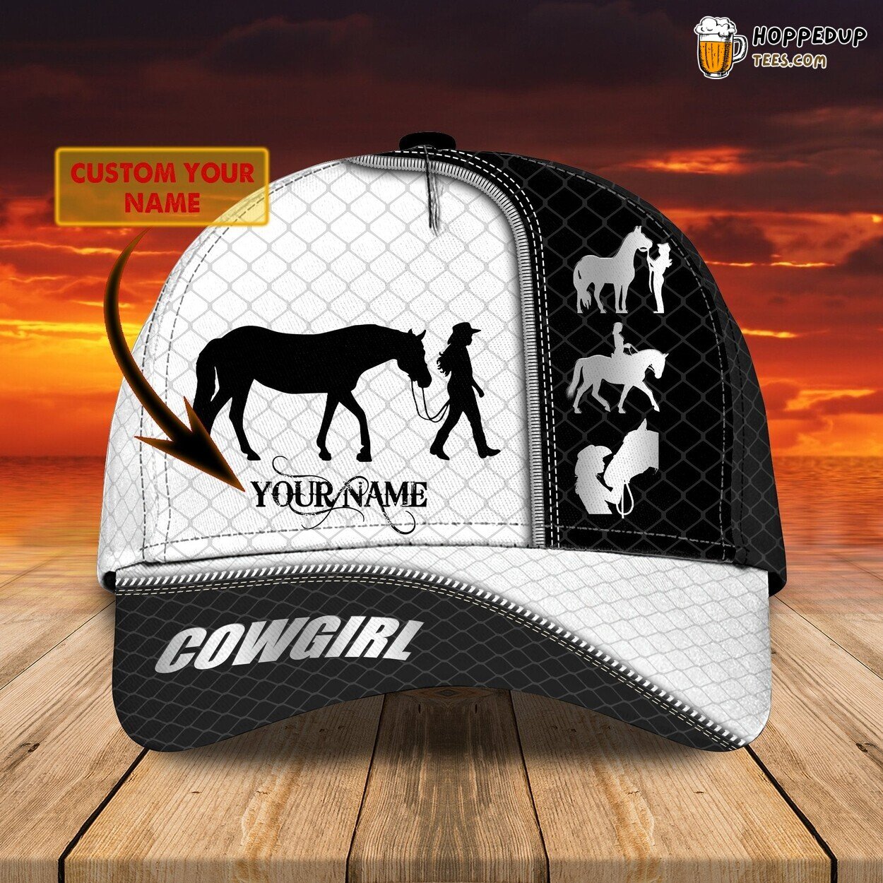 3D Classic Cap Cowgirl Spirit Personalized Name Classic Hat Unique Design Series