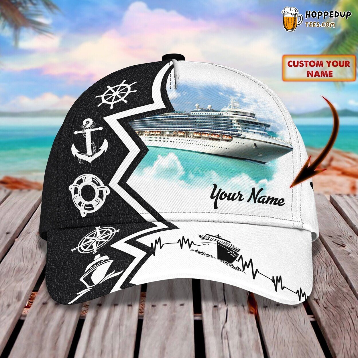 3D Classic Cap Cruise Lovers Personalized Name Classic Hat Unique Ocean Journey