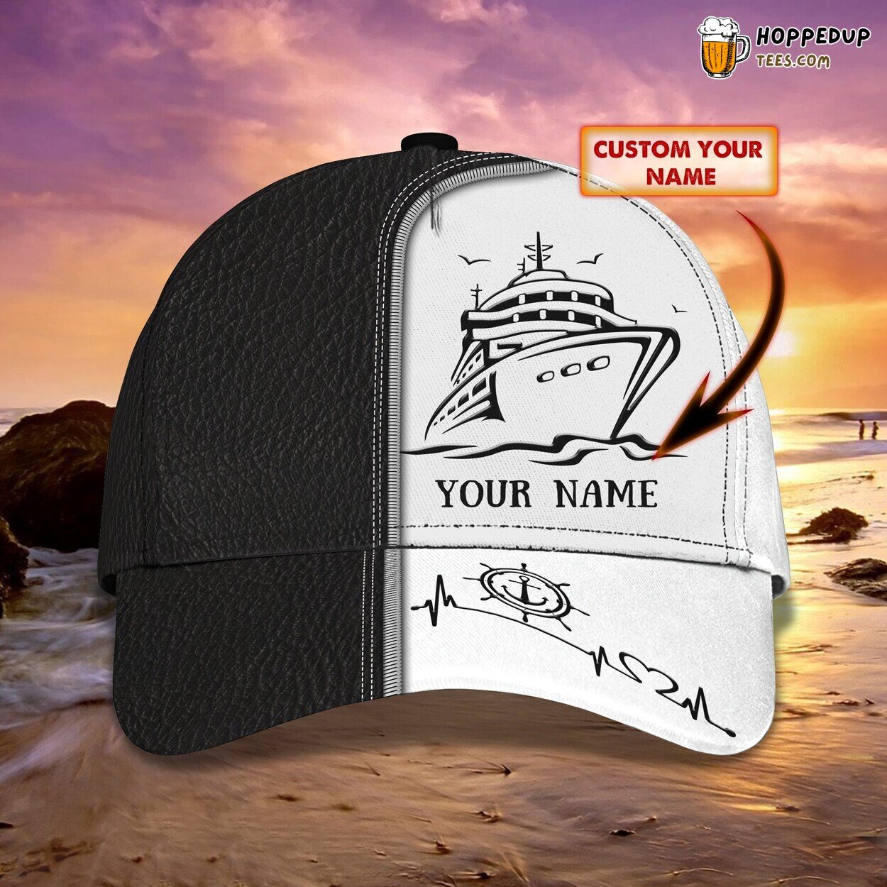 3D Classic Cap Cruise Personalized Name Elegant Design Unique Premium