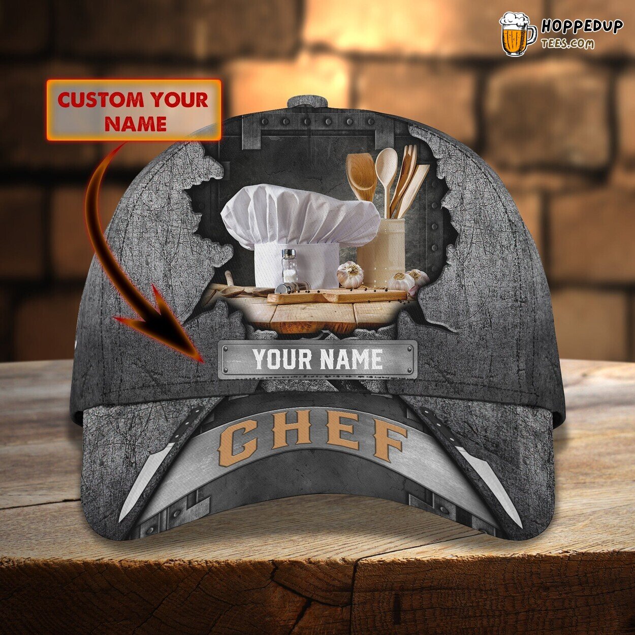 3D Classic Cap Culinary Artisan Personalized Name Gourmet Design Hat 3D Classic Cap Culinary Artisan Personalized Name Gourmet Design Hat