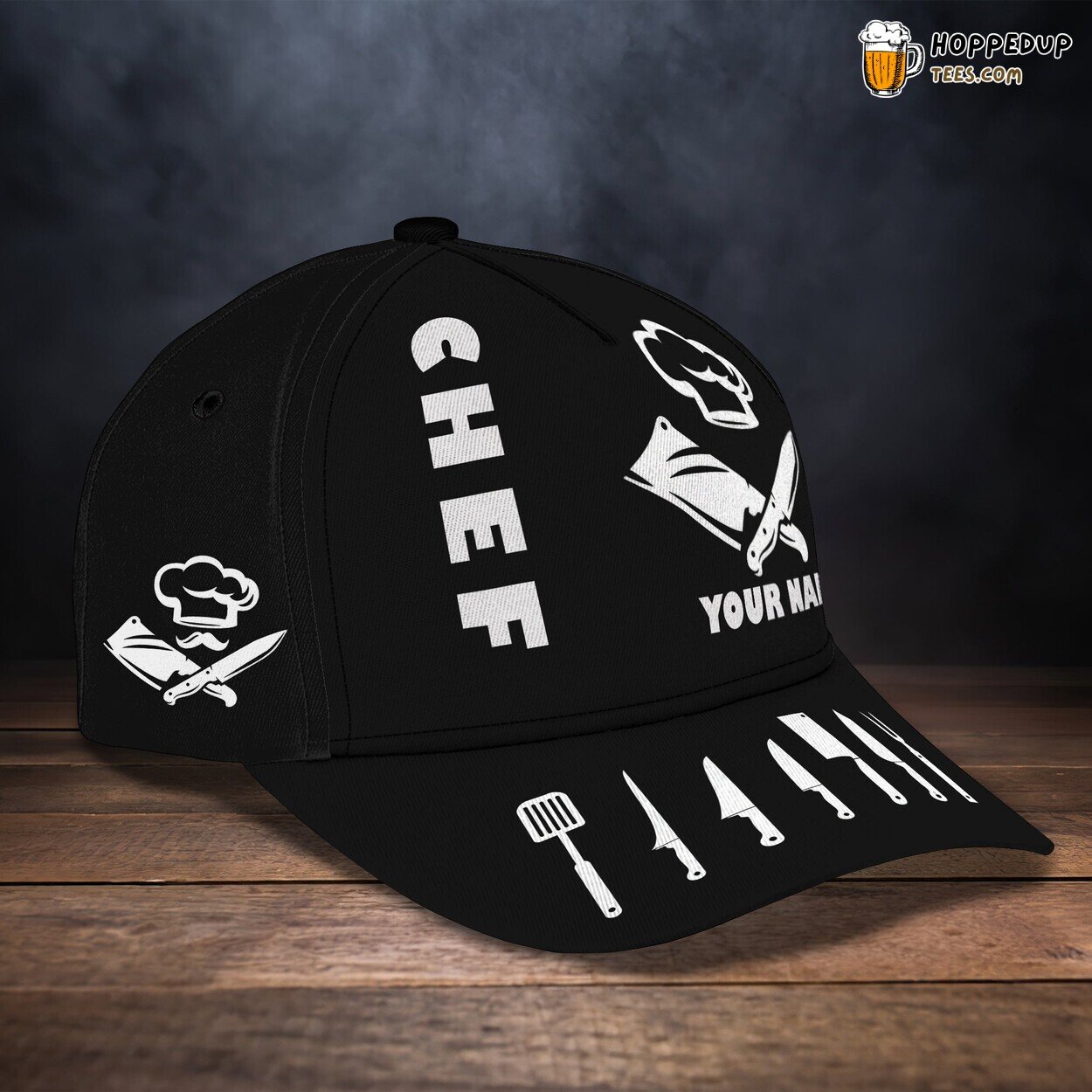 3D Classic Cap Culinary Artist Chef Personalized Name Hat Design 3D Classic Cap Culinary Artist Chef Personalized Name Hat Design
