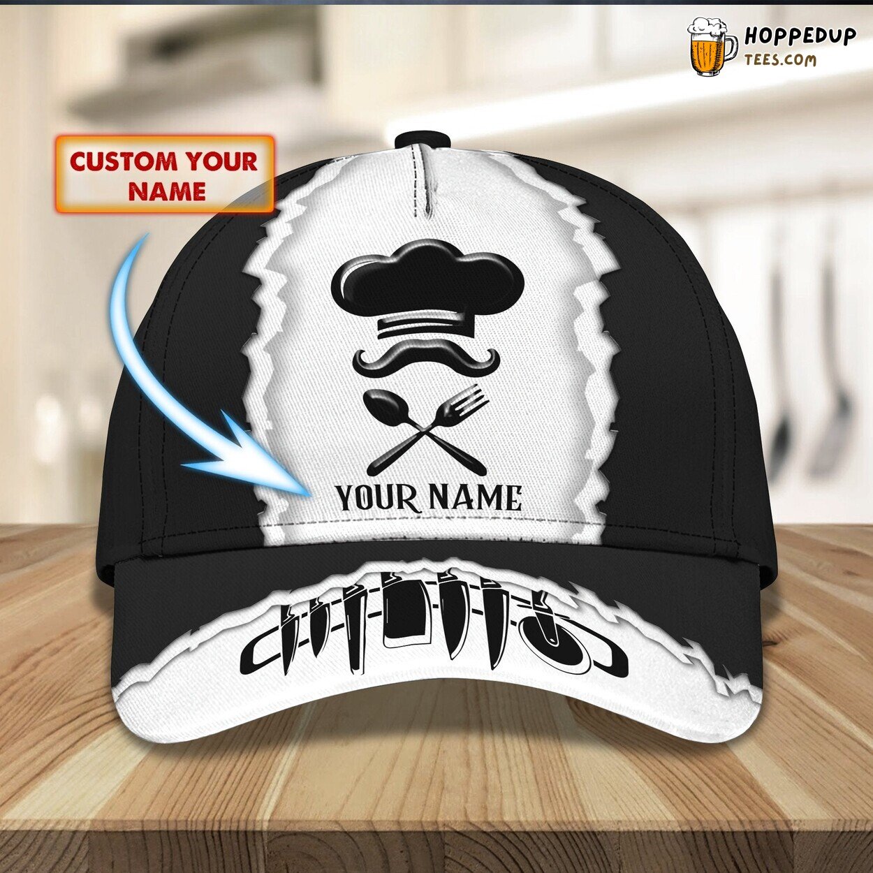 3D Classic Cap Culinary Creations Chefs Personalized Name Hat Unique Series