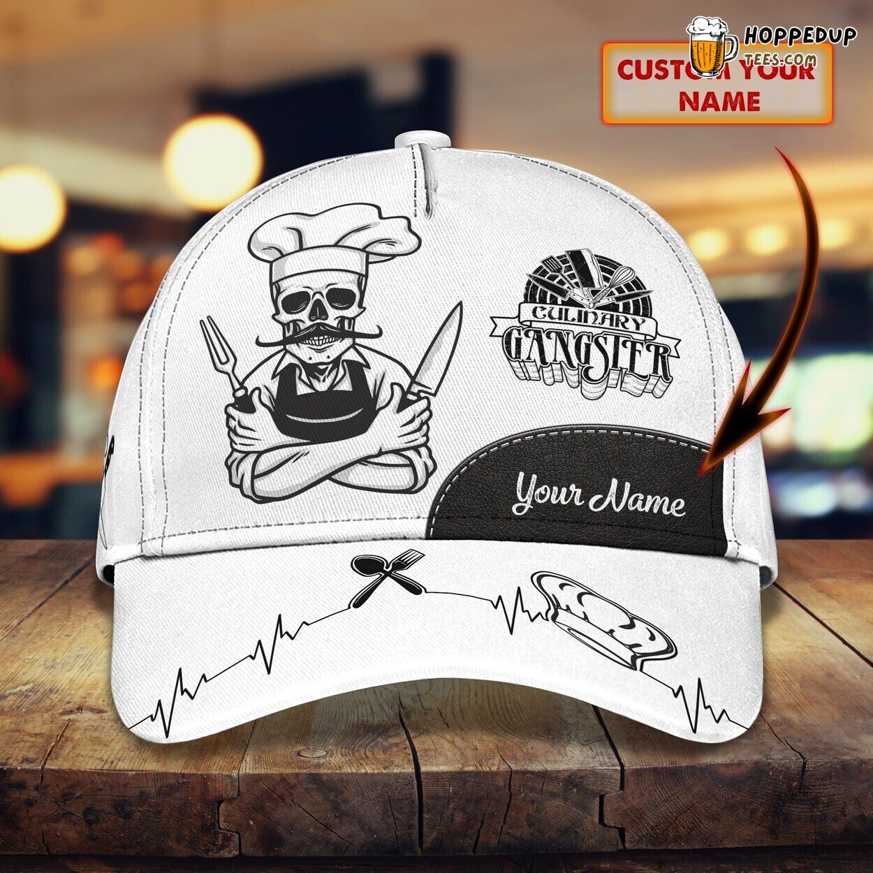 3D Classic Cap Culinary Gangster Personalized Name Unique Chef Hat