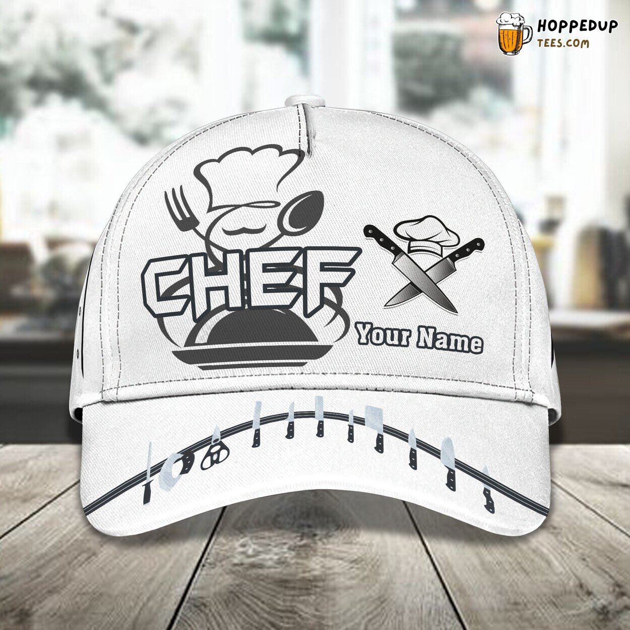 3D Classic Cap Culinary Passion Personalized Name Unique Chef Hat 3D Classic Cap Culinary Passion Personalized Name Unique Chef Hat