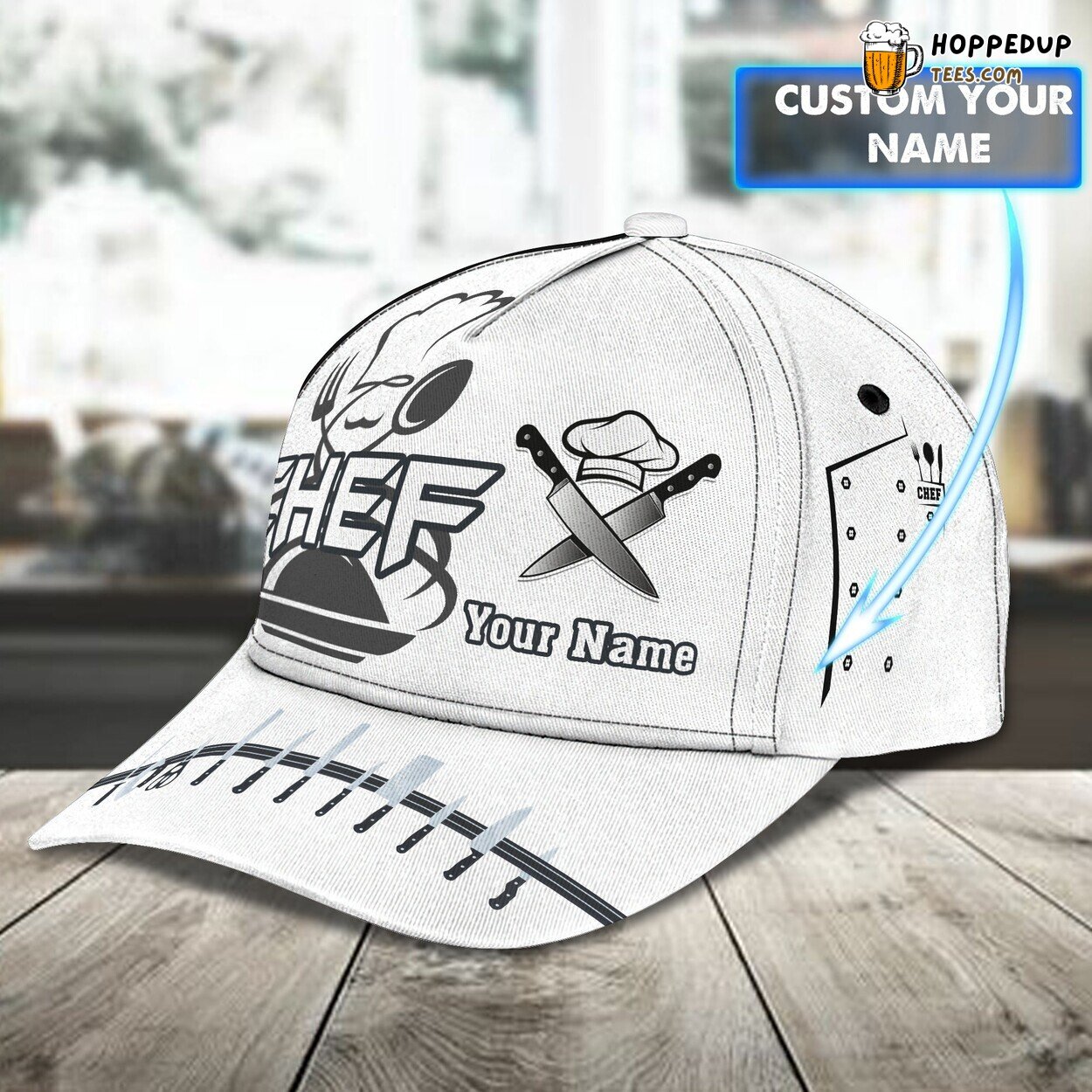 3D Classic Cap Culinary Passion Personalized Name Unique Chef Hat