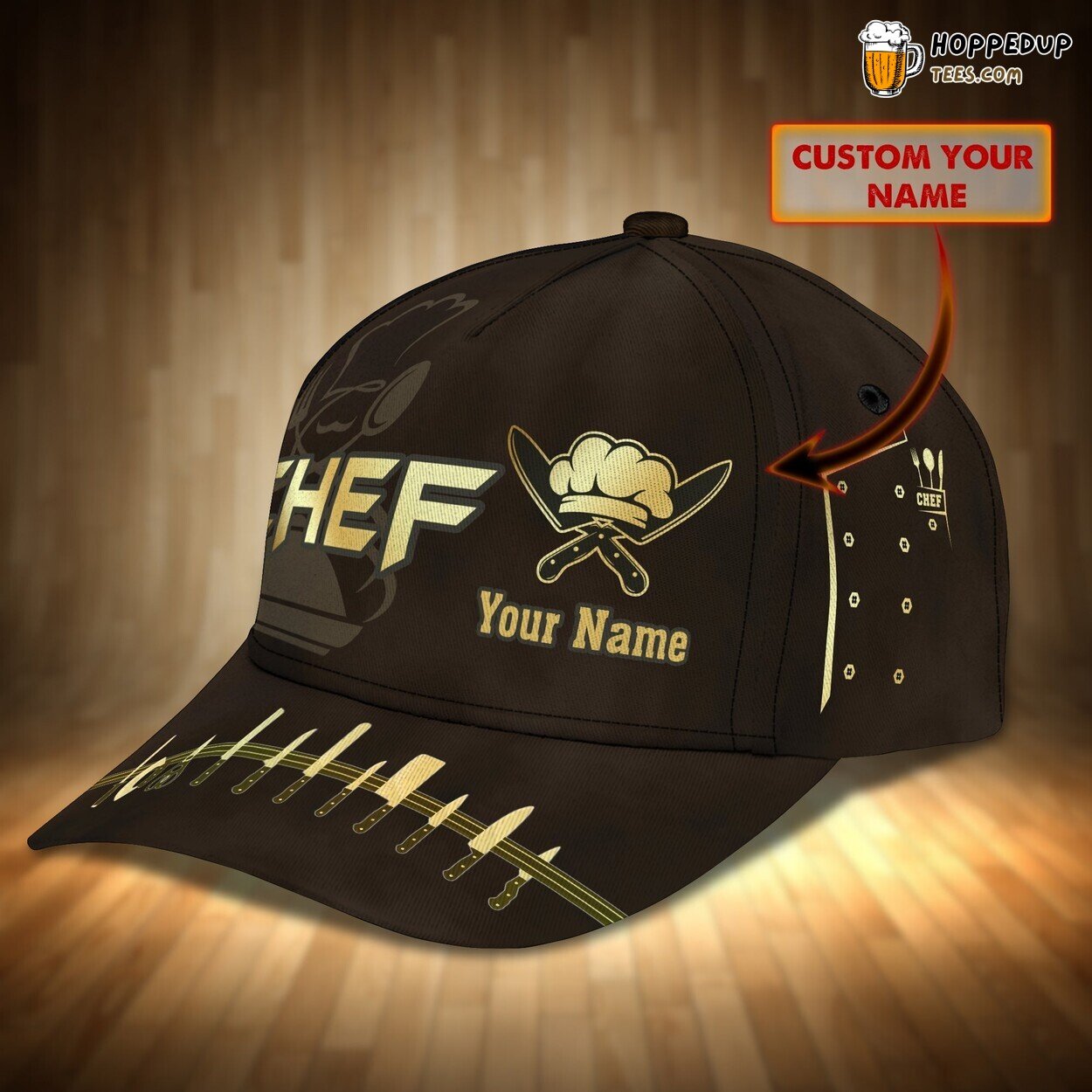 3D Classic Cap Culinary Passion Personalized Unique Chef Name Hat