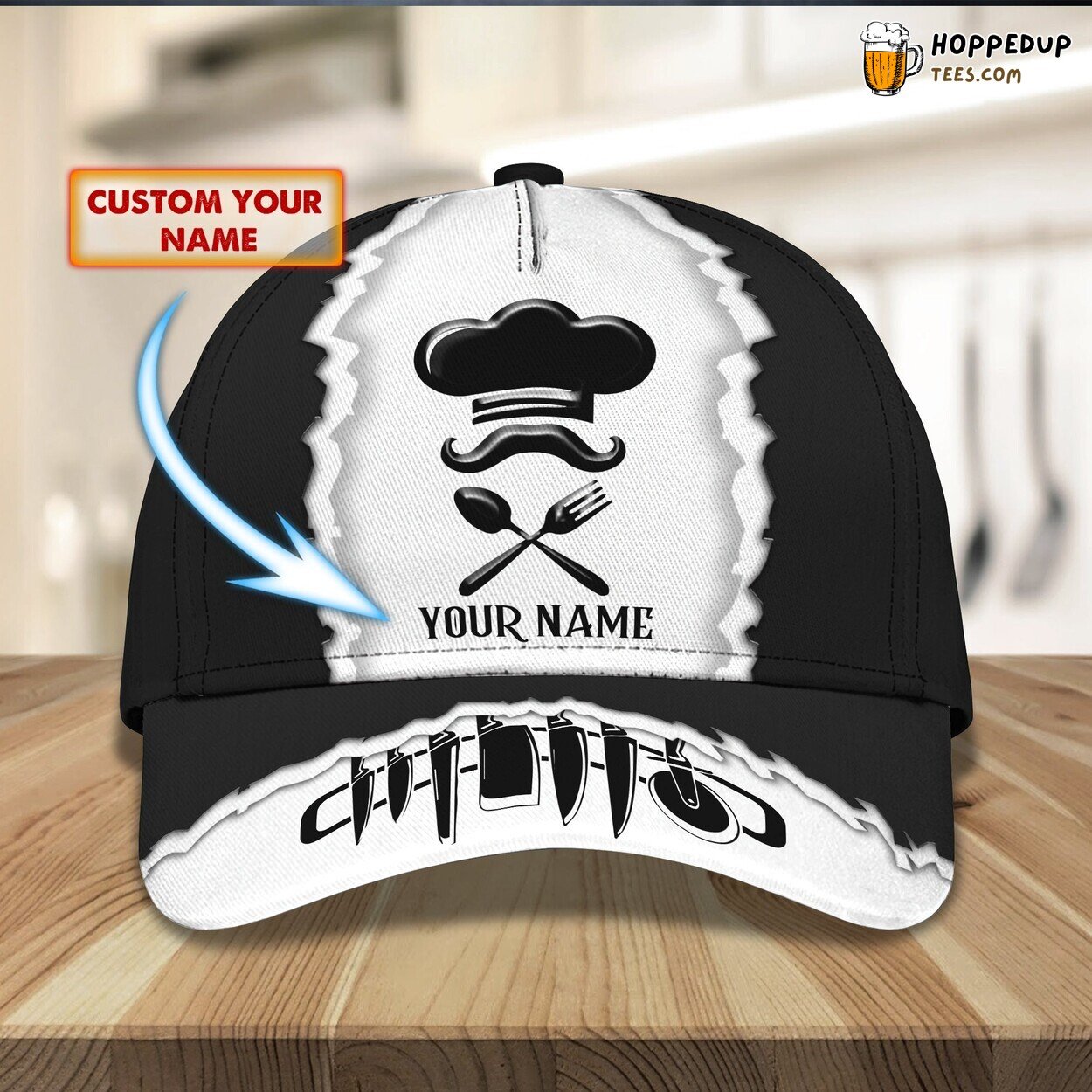 3D Classic Cap Culinary Prowess Personalized Name Unique Chef Hat