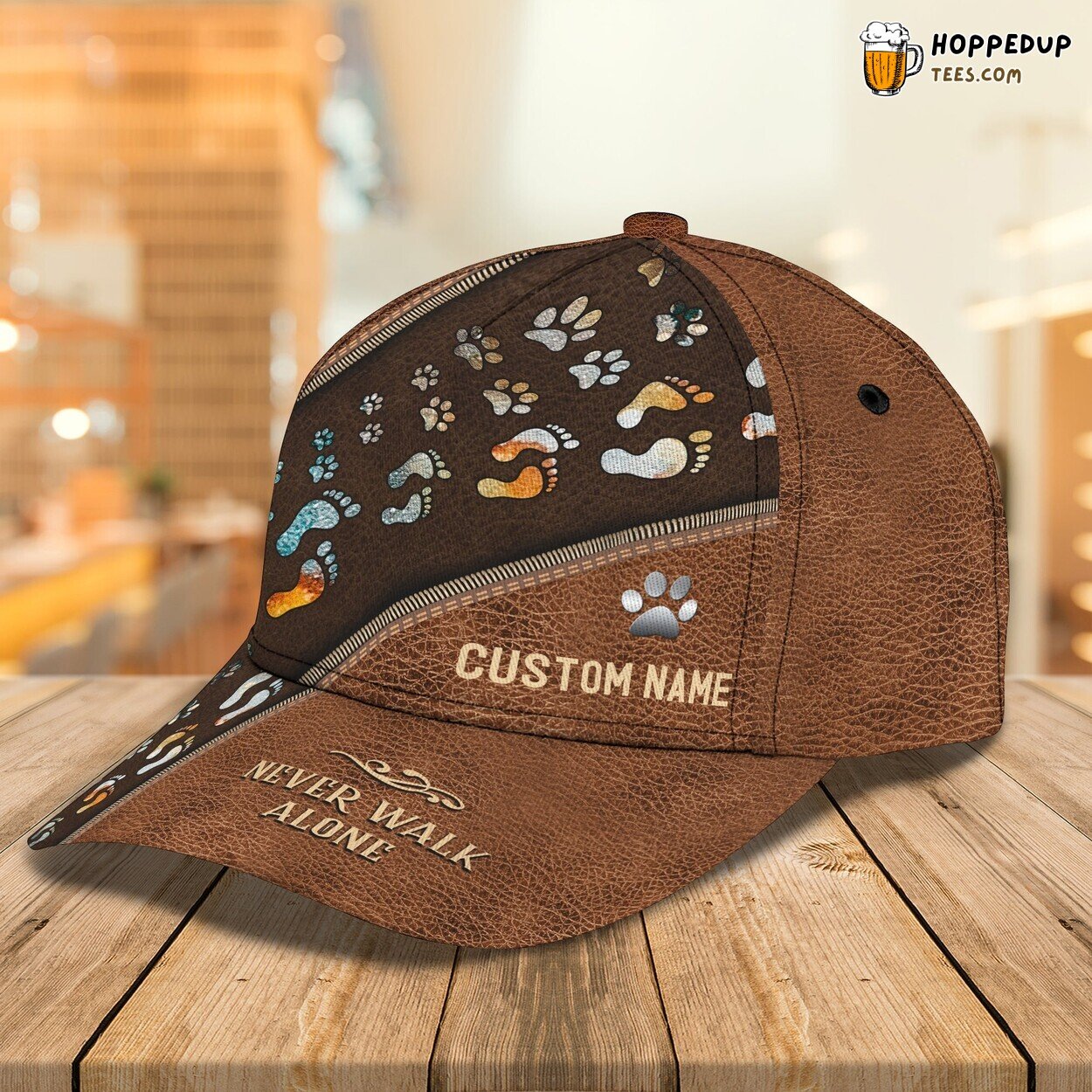 3D Classic Cap Custom Name Never Walk Alone Paws Personalized Design