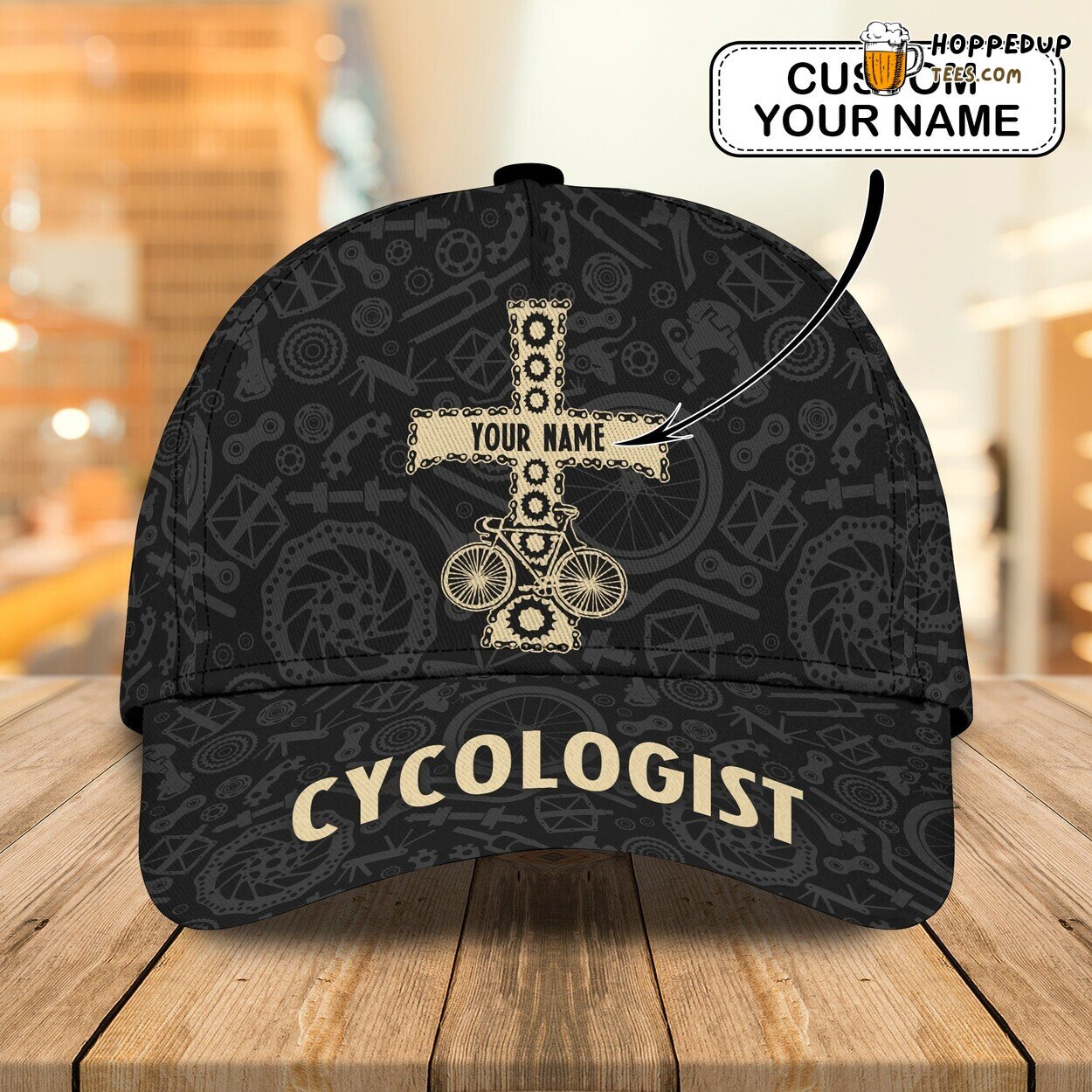 3D Classic Cap Cycologist Personalized Name Signature Design Hat