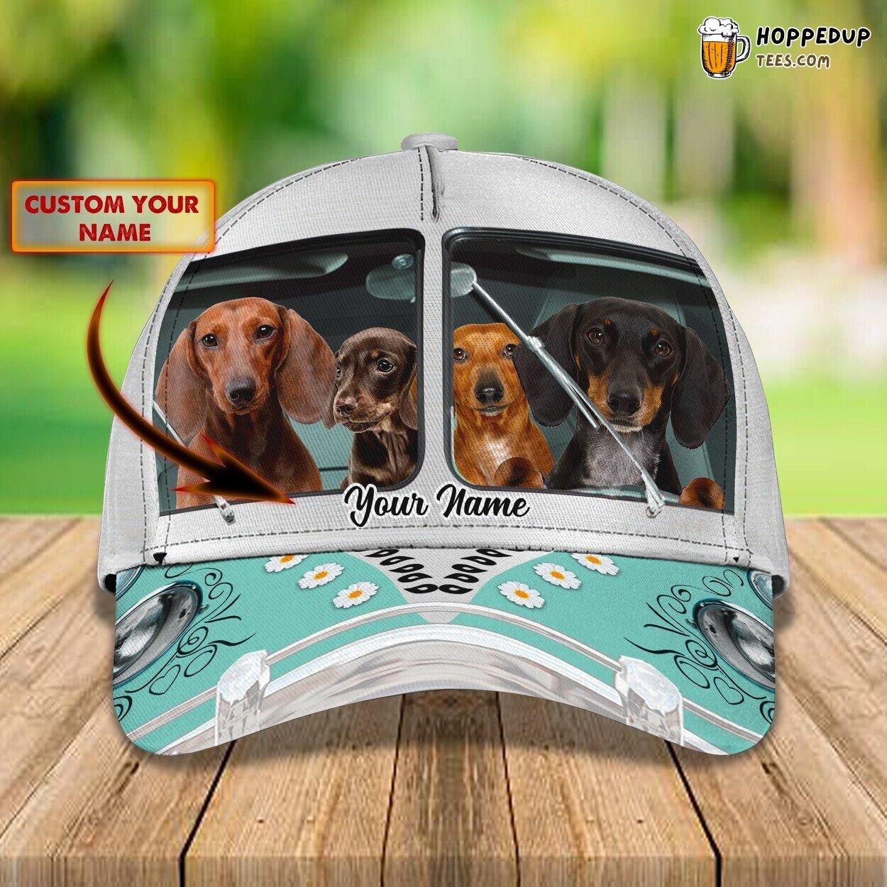3D Classic Cap Dachshund Love Personalized Name Unique Hat Tribute