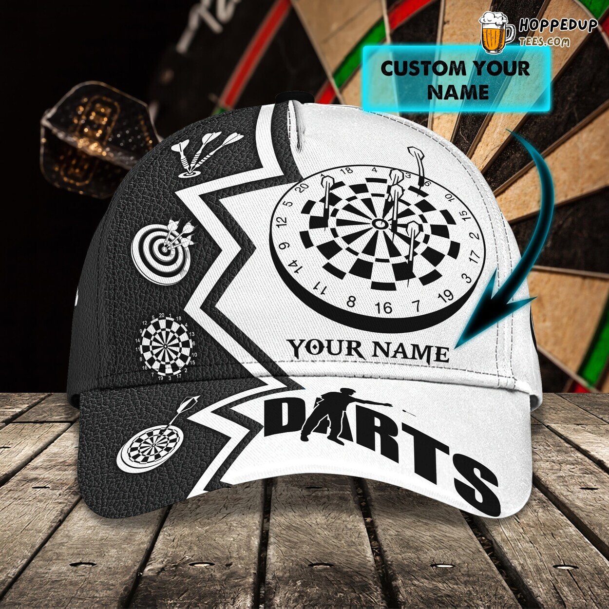 3D Classic Cap Dart Game Lovers Personalized Name Stylish Unique Best Choice Design