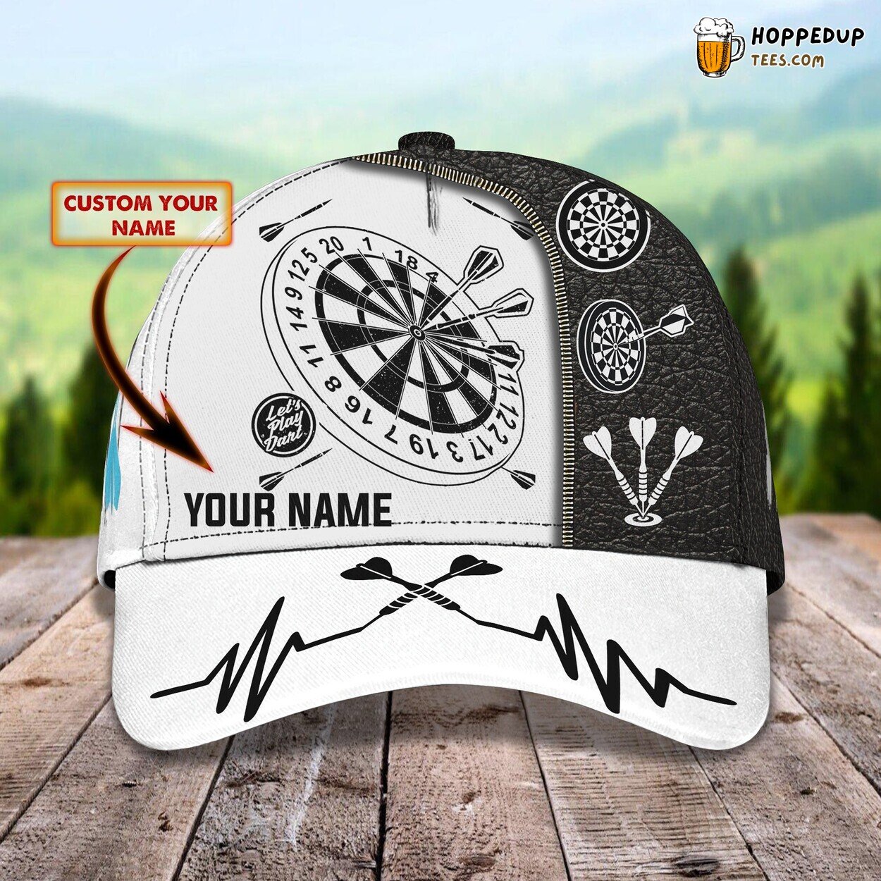 3D Classic Cap Dart Game Personalized Name Unique Enthusiast Hat